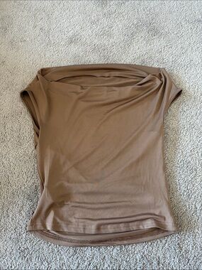 SHEIN Brown Off-Shoulder Tank Top